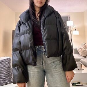 Zara Faux-Leather Winter Jacket